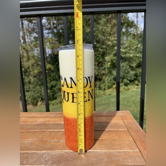 Halloween Fall Tumbler Skinny Drink 30 Oz. Handmade Glitter Candy Queen No Straw - Picture 12 of 12